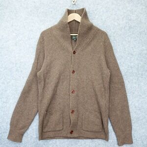 Shawl Cardigan Fisherman Sweater Mens M Brown Yak Chunky Grandpacore TRUMAKER